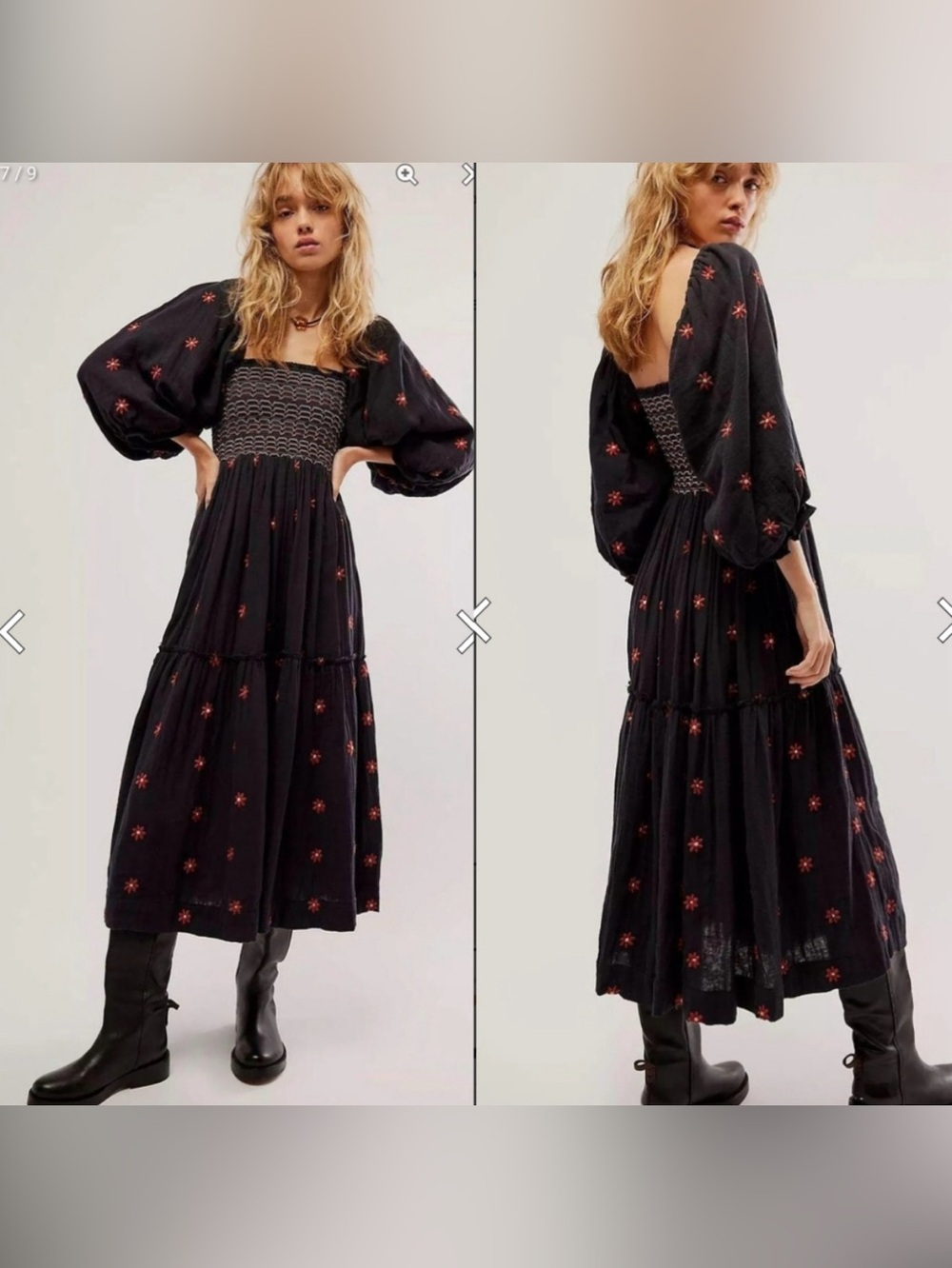 Free People Dahlia Maxi Dress Dupe 100% Cotton